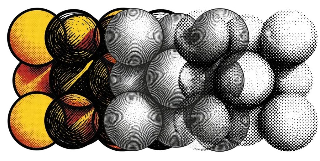 "Monochrome Bodies" series: the chemical structure of gold.