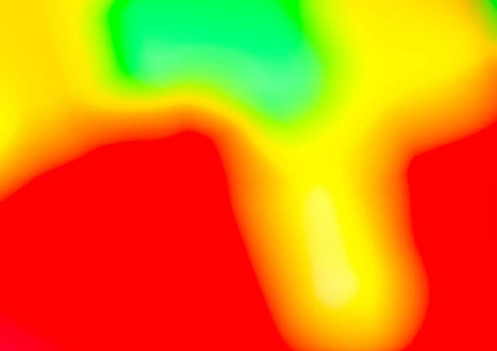 Serie «Piezas térmicas» (05): firma calórica de un cuerpo como mapa de calor.